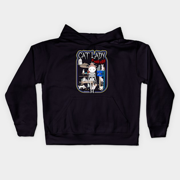 Cat lady Kids Hoodie by darklordpug